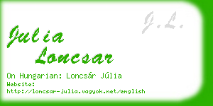 julia loncsar business card